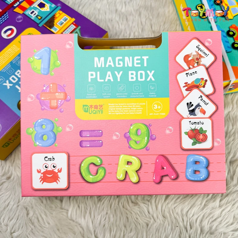 Magnet Play Box Puzzle Blocks Educational Toys for Kids (Alphanumeric)