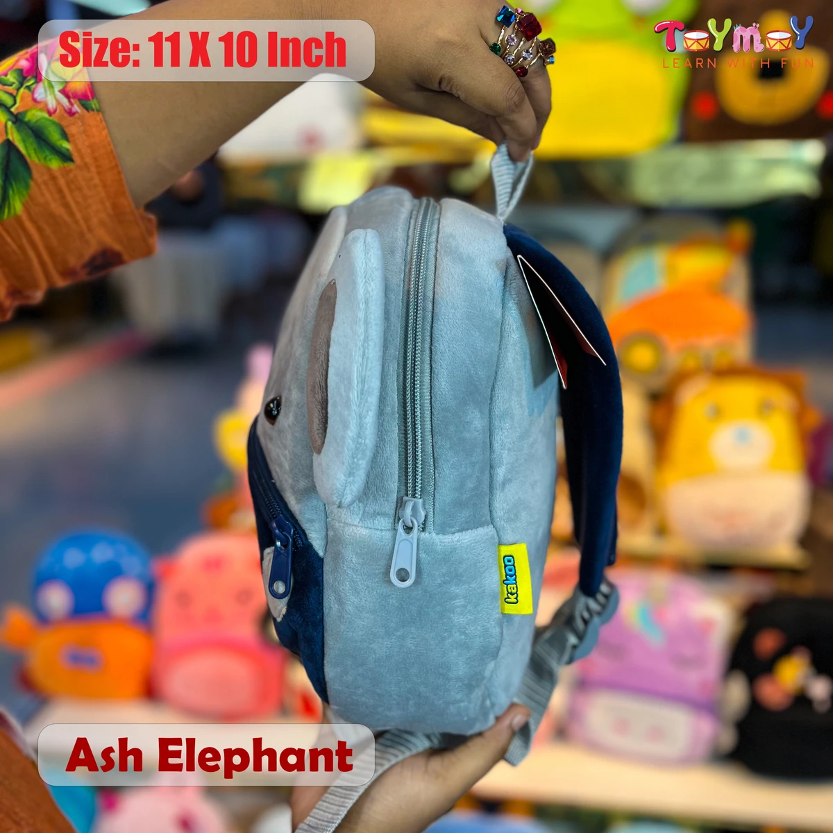 Ash Elephant Mini Backpack - The Perfect Essential for Little Ones Imported Premium Quality - Image 3