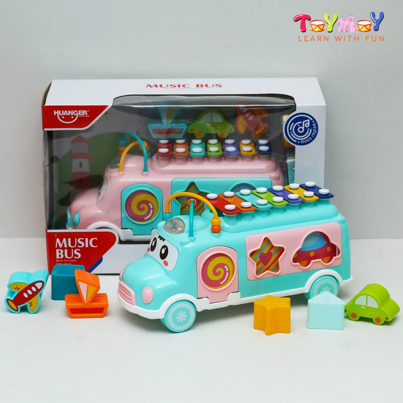 Xylo-bus- A fun xylophone music Bus and Puzzle Toy that embraces musical Fun with puzzle solving play, an educational Play for Kids