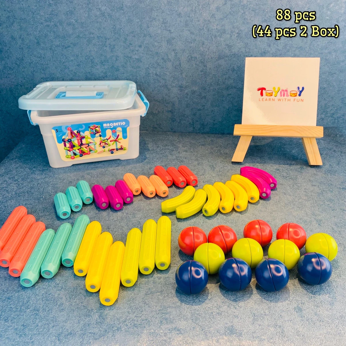 Premium Quality Magnetic Stick STEM educational toys for Kids- 88 pcs