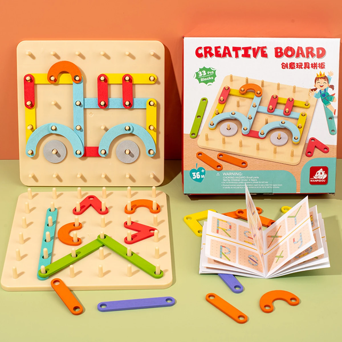 Montessori Wooden Letters Puzzles Toys for Kids- Creative Board