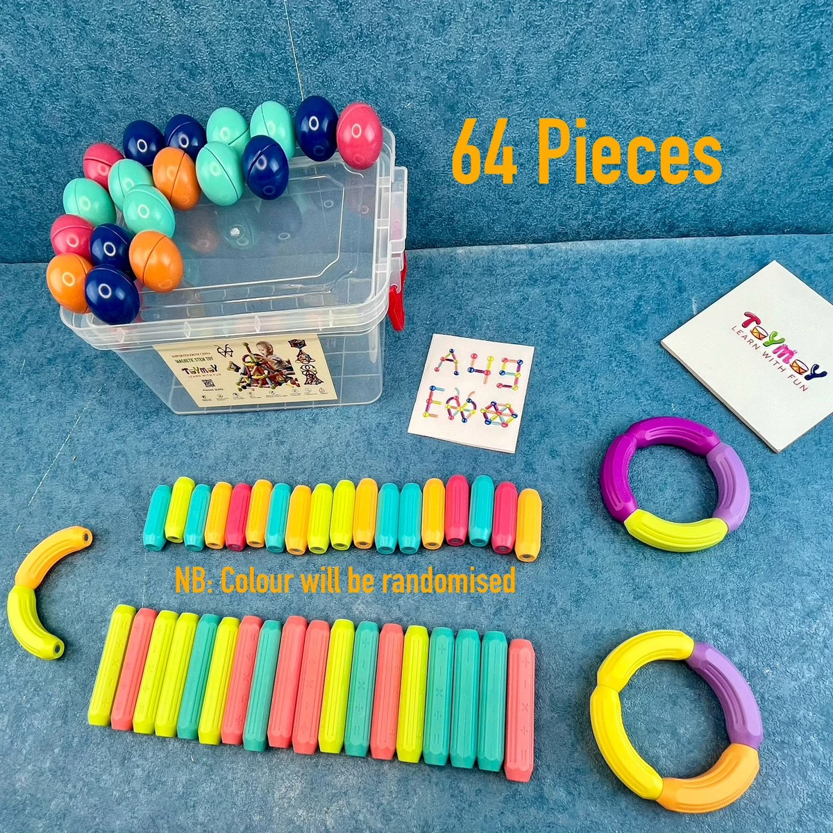 Premium Quality Magnetic Stick STEM educational toys for Kids- 64 pcs